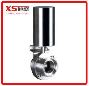 Stainless Steel Sanitary 1.5" Pneumatic Actuator Triclamp Butterfly Valves