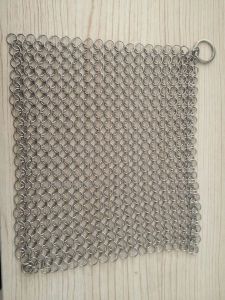 Chainmail Wire Mesh Cast Iron Pot Scrubbers.