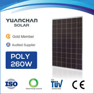 China Best Supplier Yuanchan Poly 260W Solar Panel Ce TUV